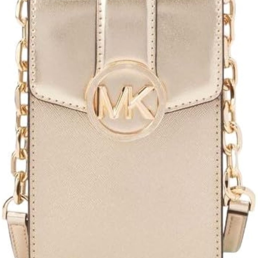 Michael Kors Sm Phone Crossbody Pale Gold